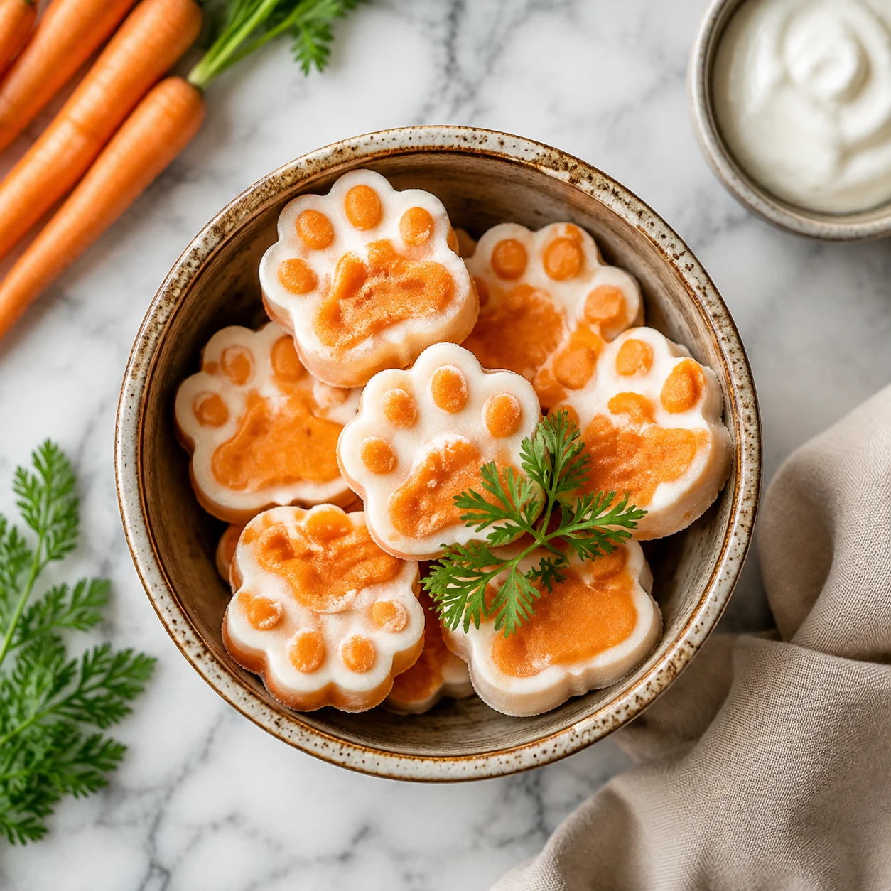 3-Ingredient Frozen Yogurt Carrot Pups step 1