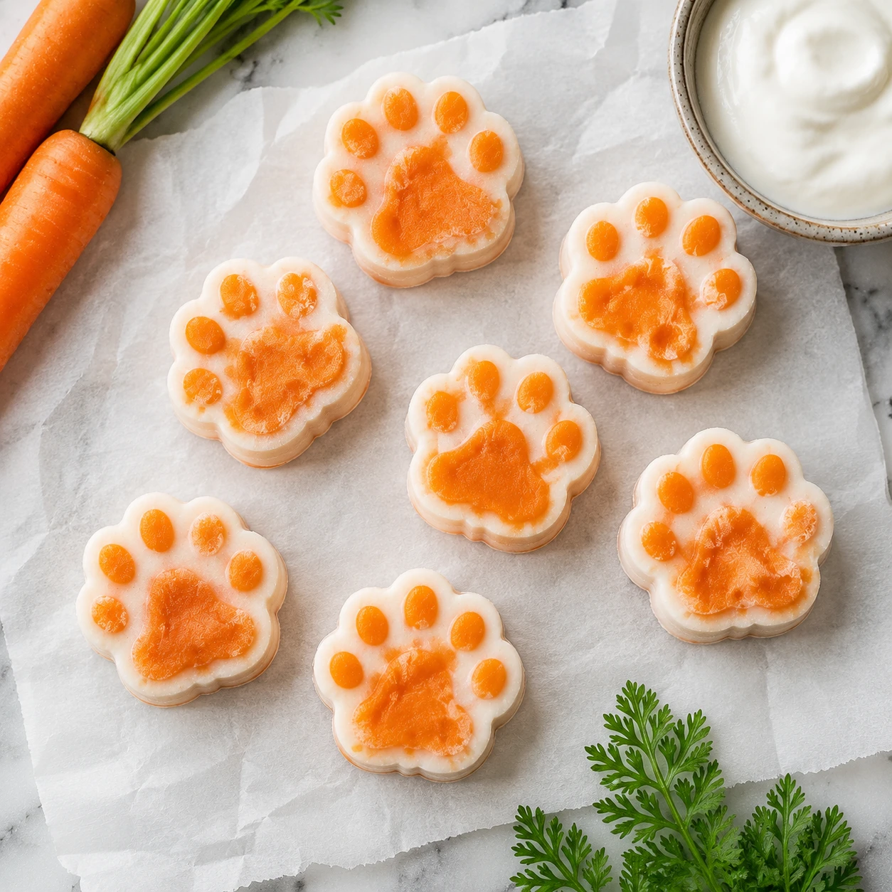 3-Ingredient Frozen Yogurt Carrot Pups step 3