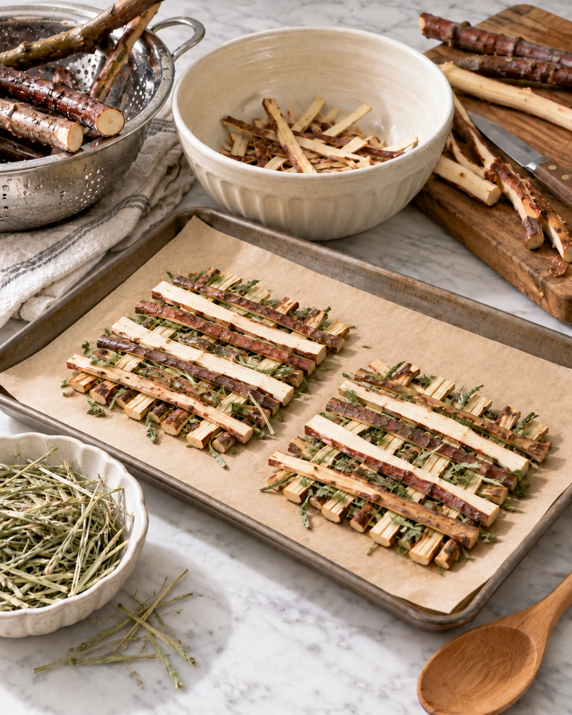 Applewood Herb Chew Mats for Guinea Pigs: A Simple Foraging Snack step 3