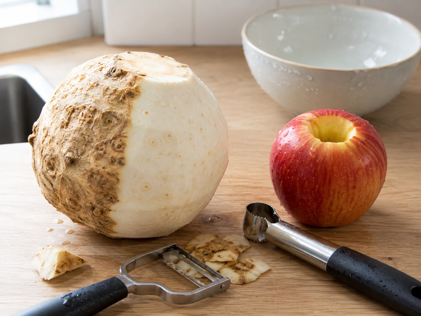Baked Celery Root & Apple Crisps: A Wholesome, Low-Calorie Dog Treat step 1
