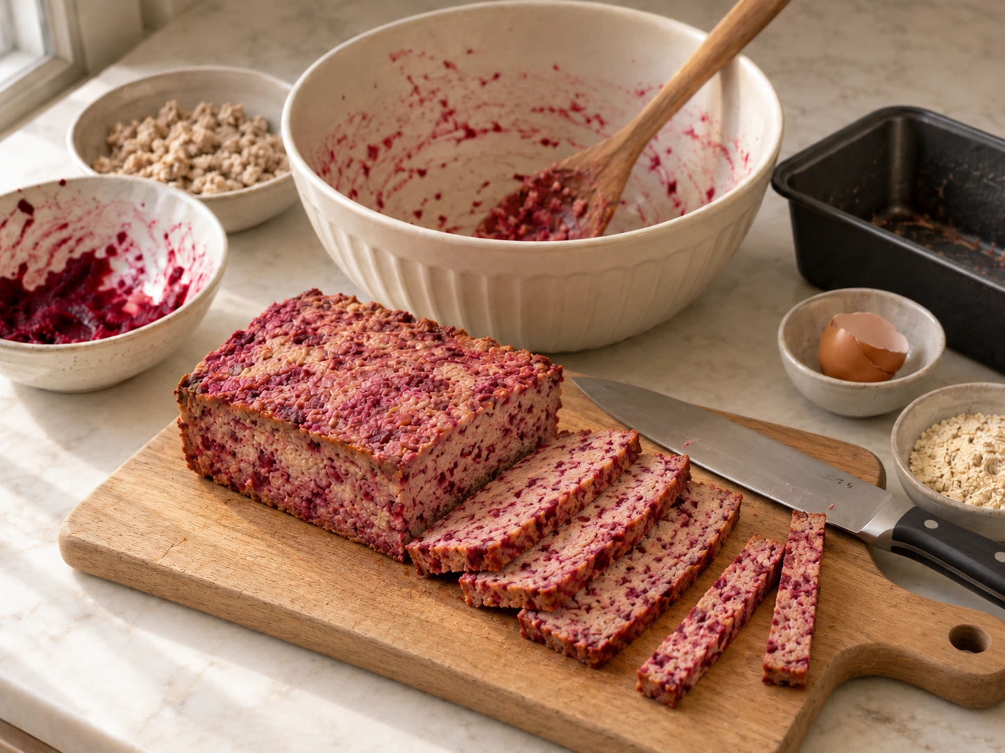 Baked Turkey and Beet Terrine Slices for Dogs step 5