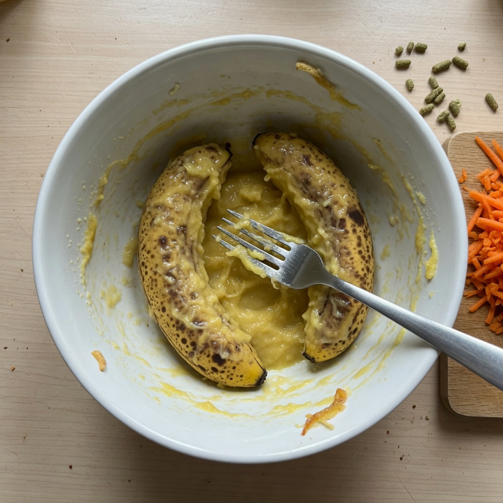 Banana Carrot Pellet Nuggets for Rabbits step 1