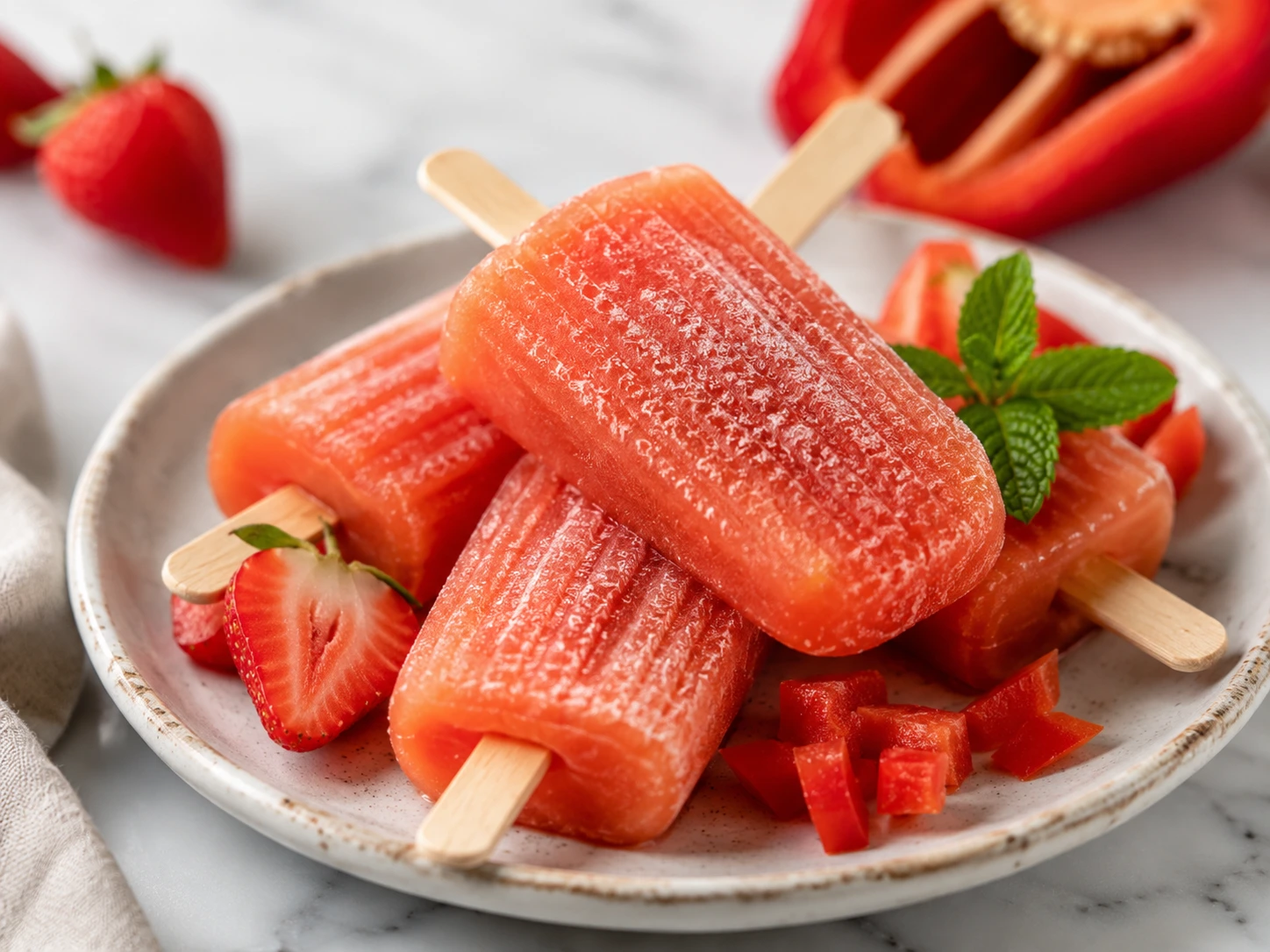 Bell Pepper & Strawberry Hydration Pops: Cool Treats for Small Pets step 2