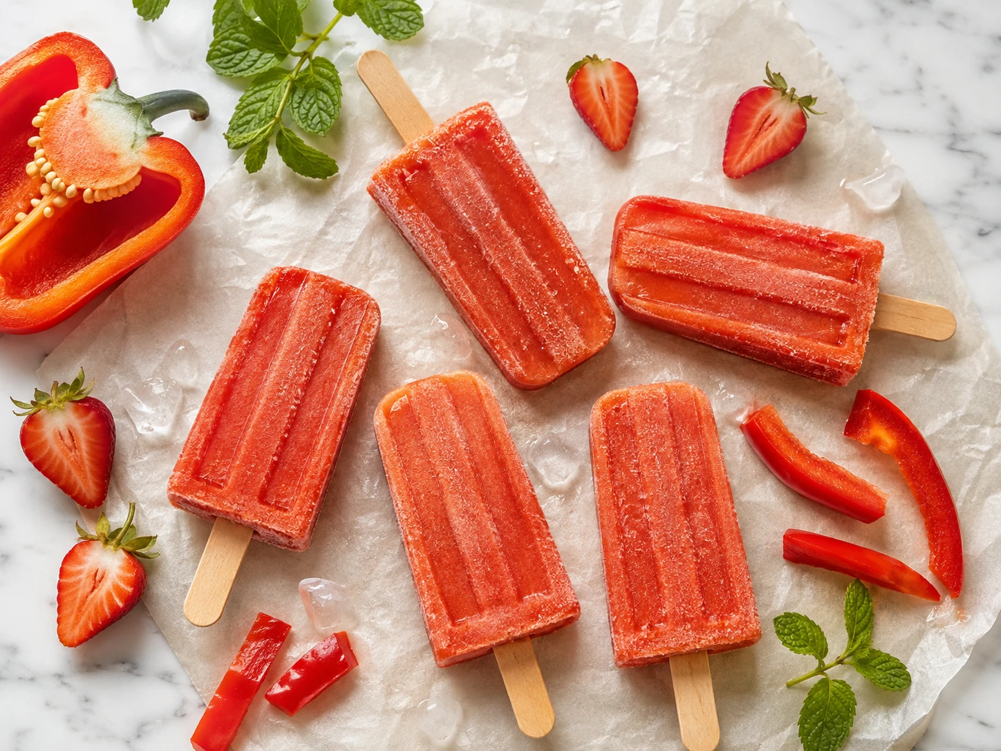 Bell Pepper & Strawberry Hydration Pops: Cool Treats for Small Pets step 3