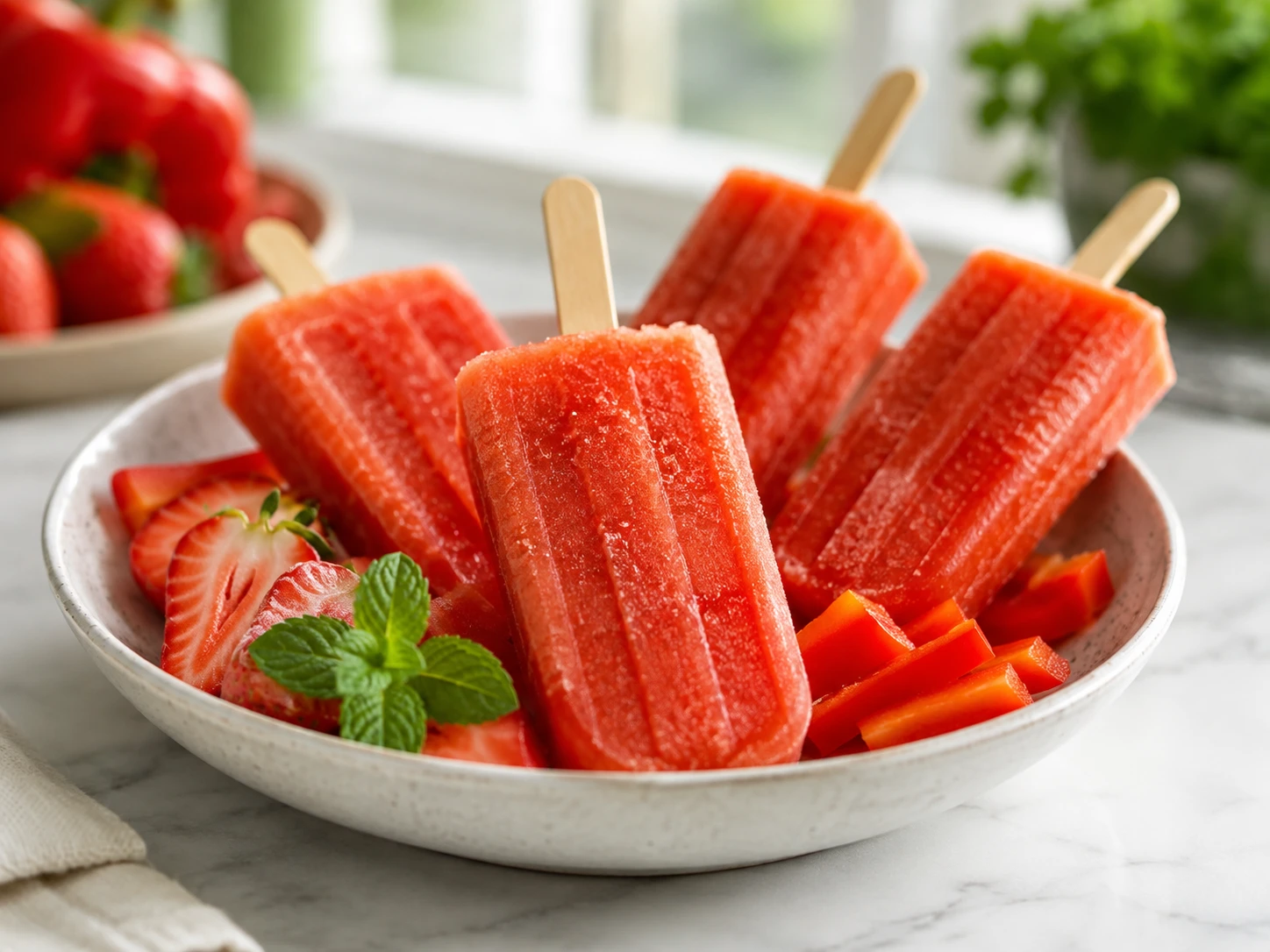 Bell Pepper & Strawberry Hydration Pops: Cool Treats for Small Pets step 4