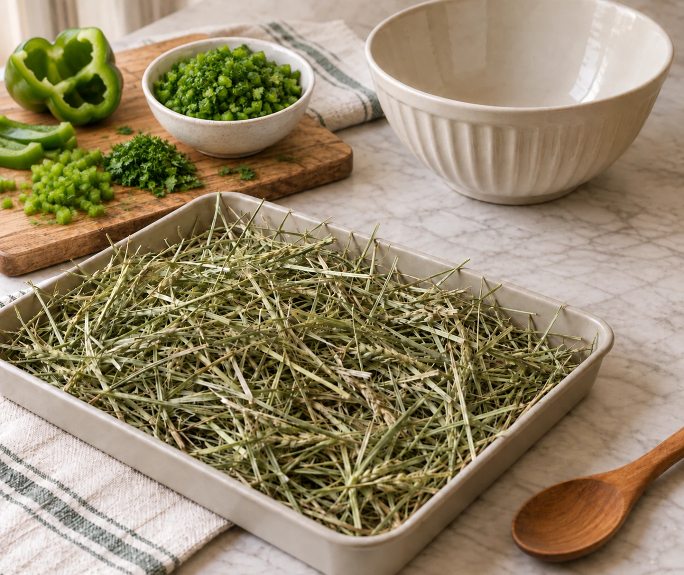 Bell Pepper Herb Hay Confetti for Guinea Pigs