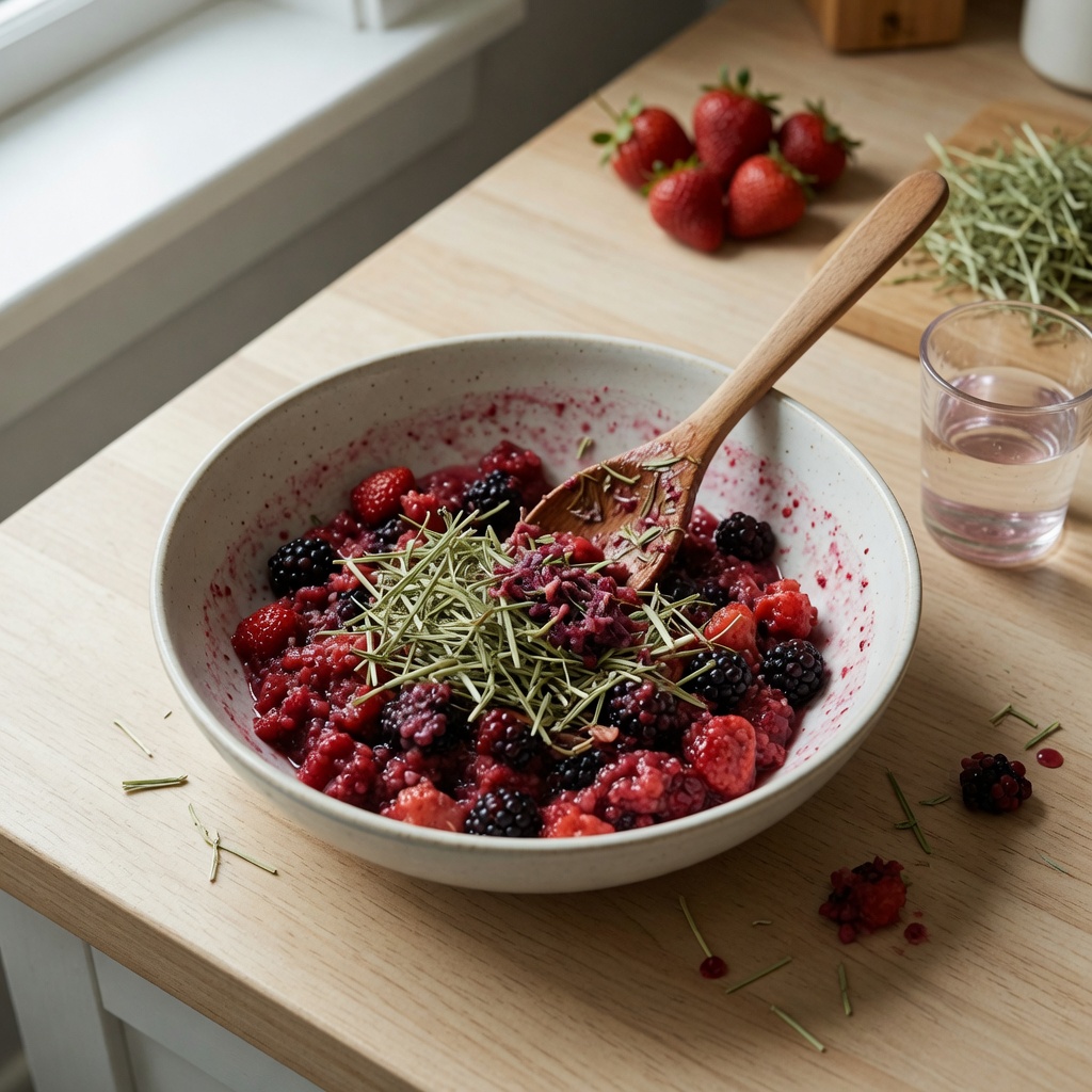 Berry Hay Rabbit Rolls: A Simple Oat-Free Treat step 3