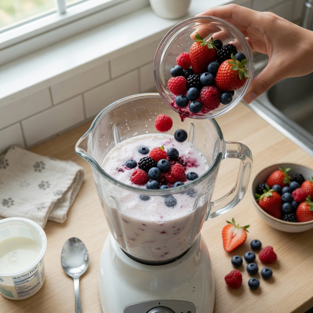 Berry Kefir Freezies step 2