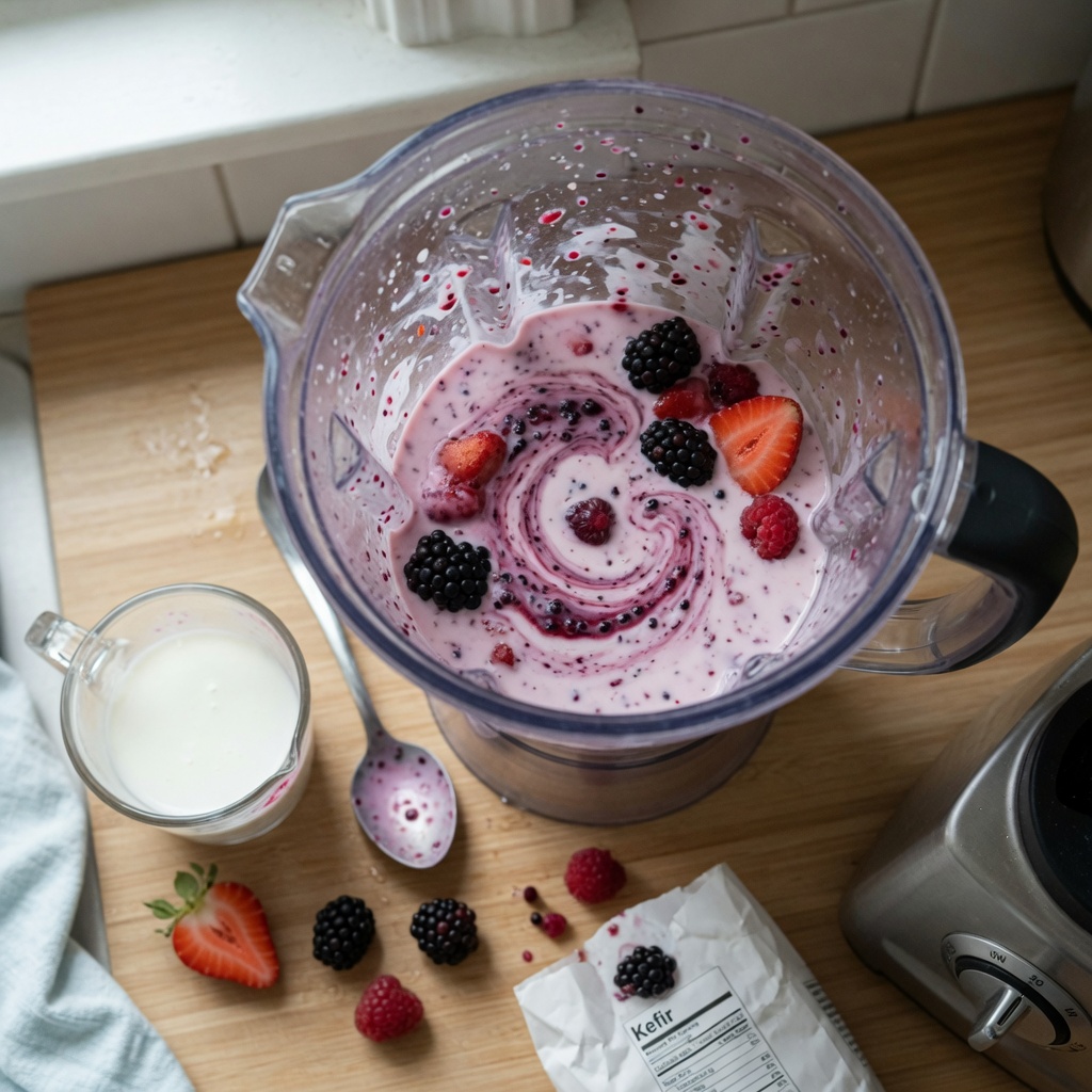 Berry Kefir Freezies step 3