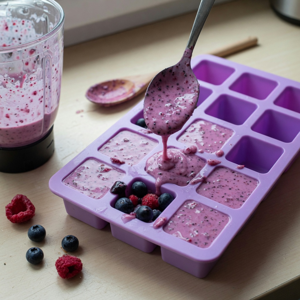 Berry Kefir Freezies step 5