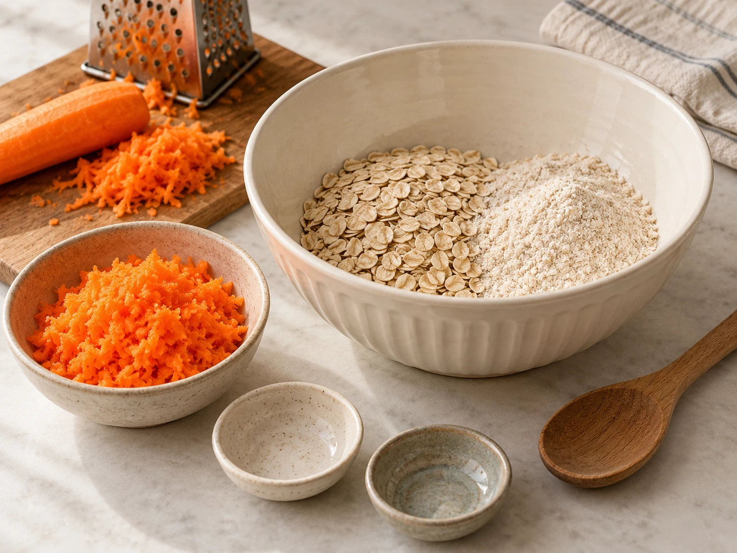 Birds Baked Carrot Oatmeal Mini Loaves step 1