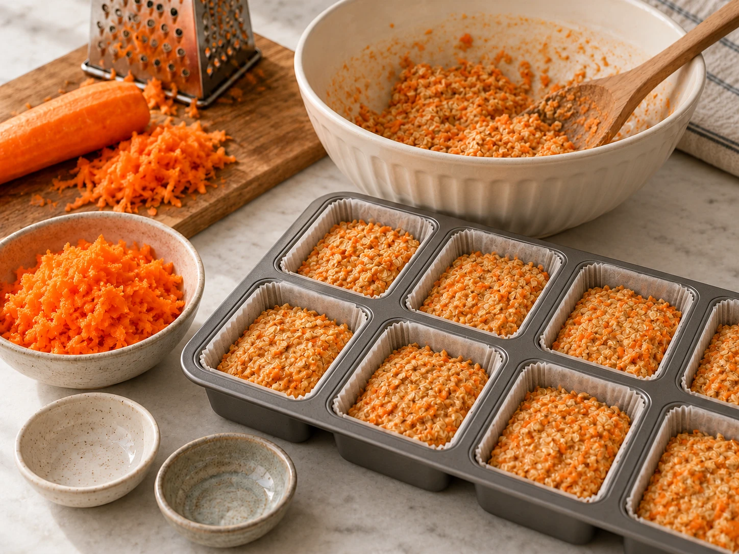 Birds Baked Carrot Oatmeal Mini Loaves step 3