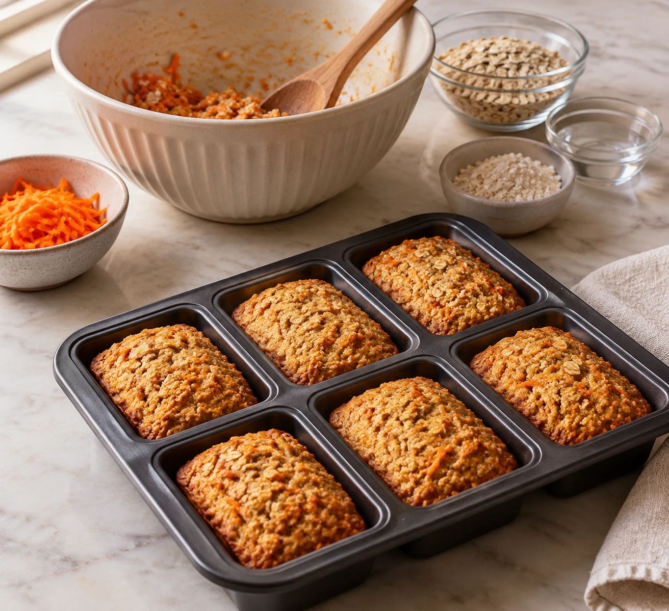 Birds Baked Carrot Oatmeal Mini Loaves