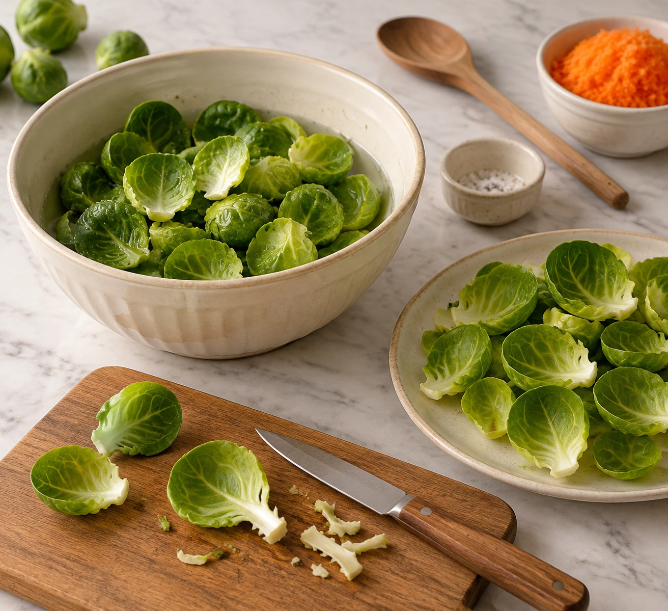 Birds Brussels Sprout Leaf Savory Parcels step 1