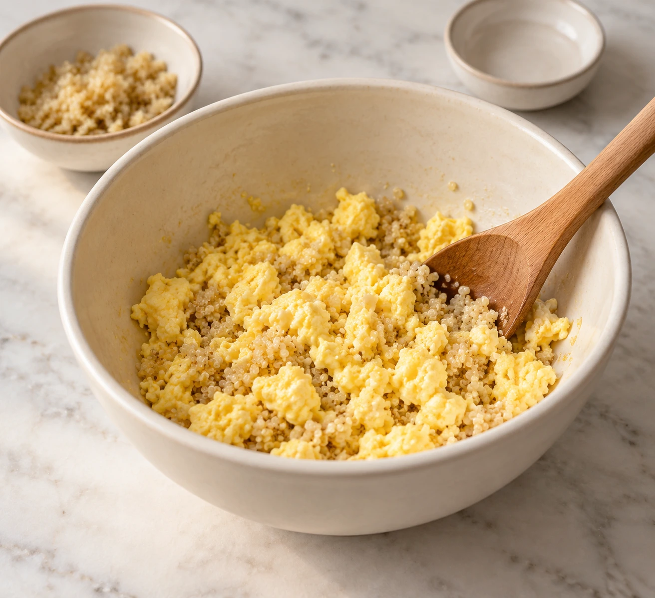 Birds Cooked Quinoa and Egg Breakfast Scramble step 3