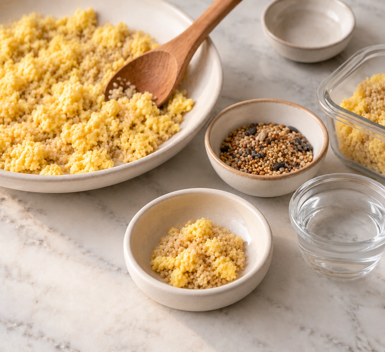 Birds Cooked Quinoa and Egg Breakfast Scramble step 5
