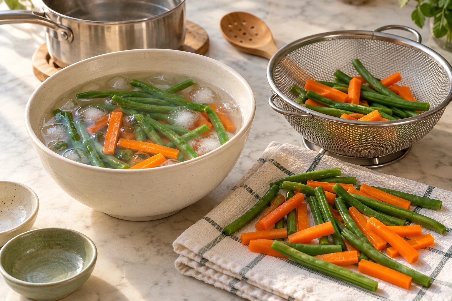 Birds Green Bean and Carrot Blanched Batons step 3
