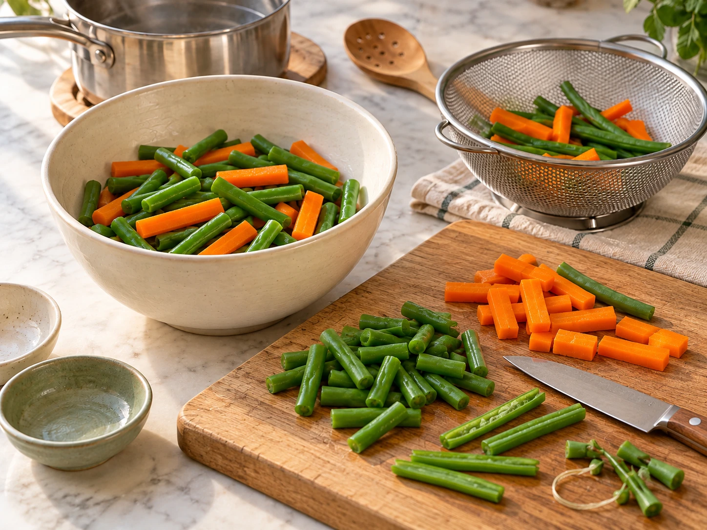Birds Green Bean and Carrot Blanched Batons step 4