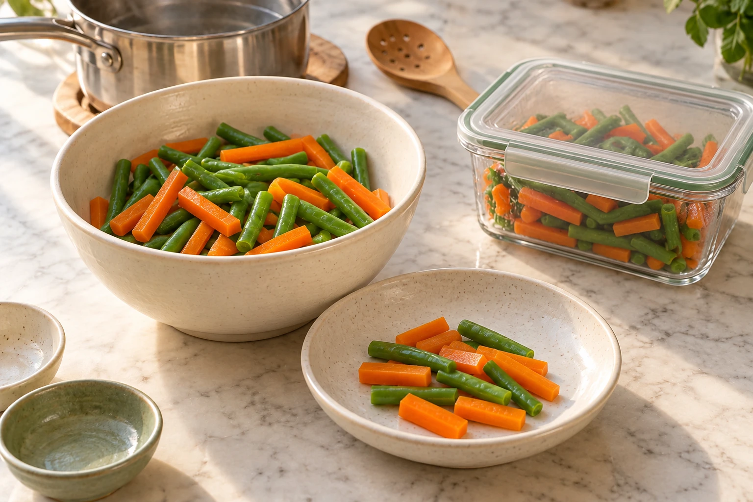 Birds Green Bean and Carrot Blanched Batons step 5