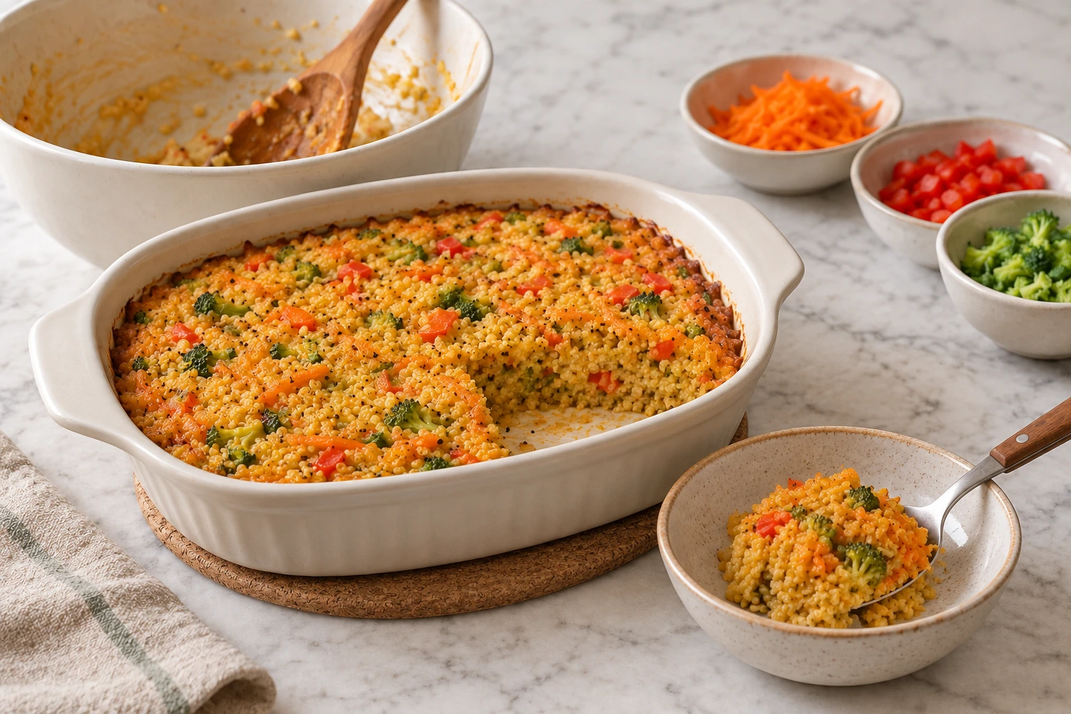 Birds Pumpkin Quinoa Spoonbread step 5