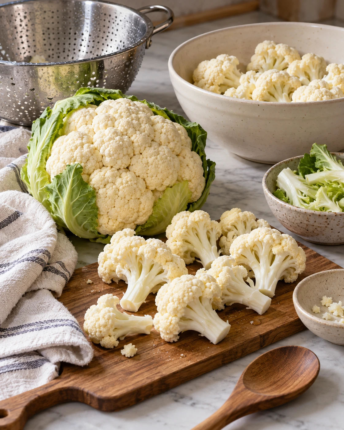 Birds Roasted Cauliflower Foraging Trees step 1