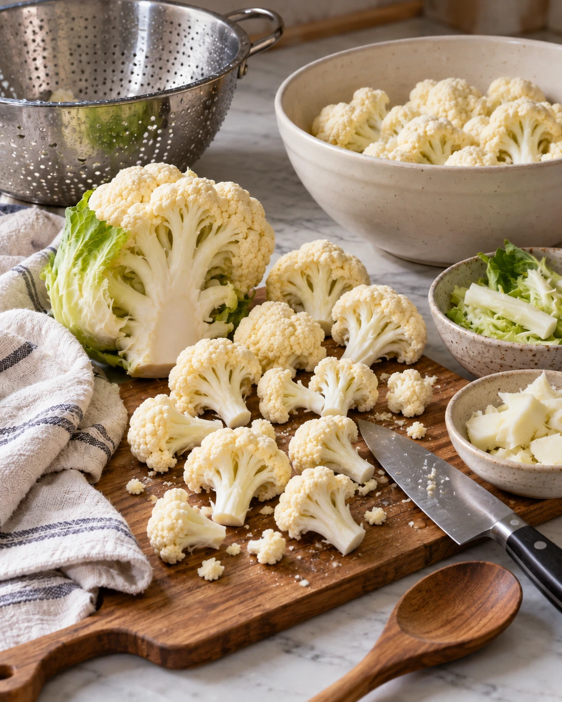 Birds Roasted Cauliflower Foraging Trees step 2