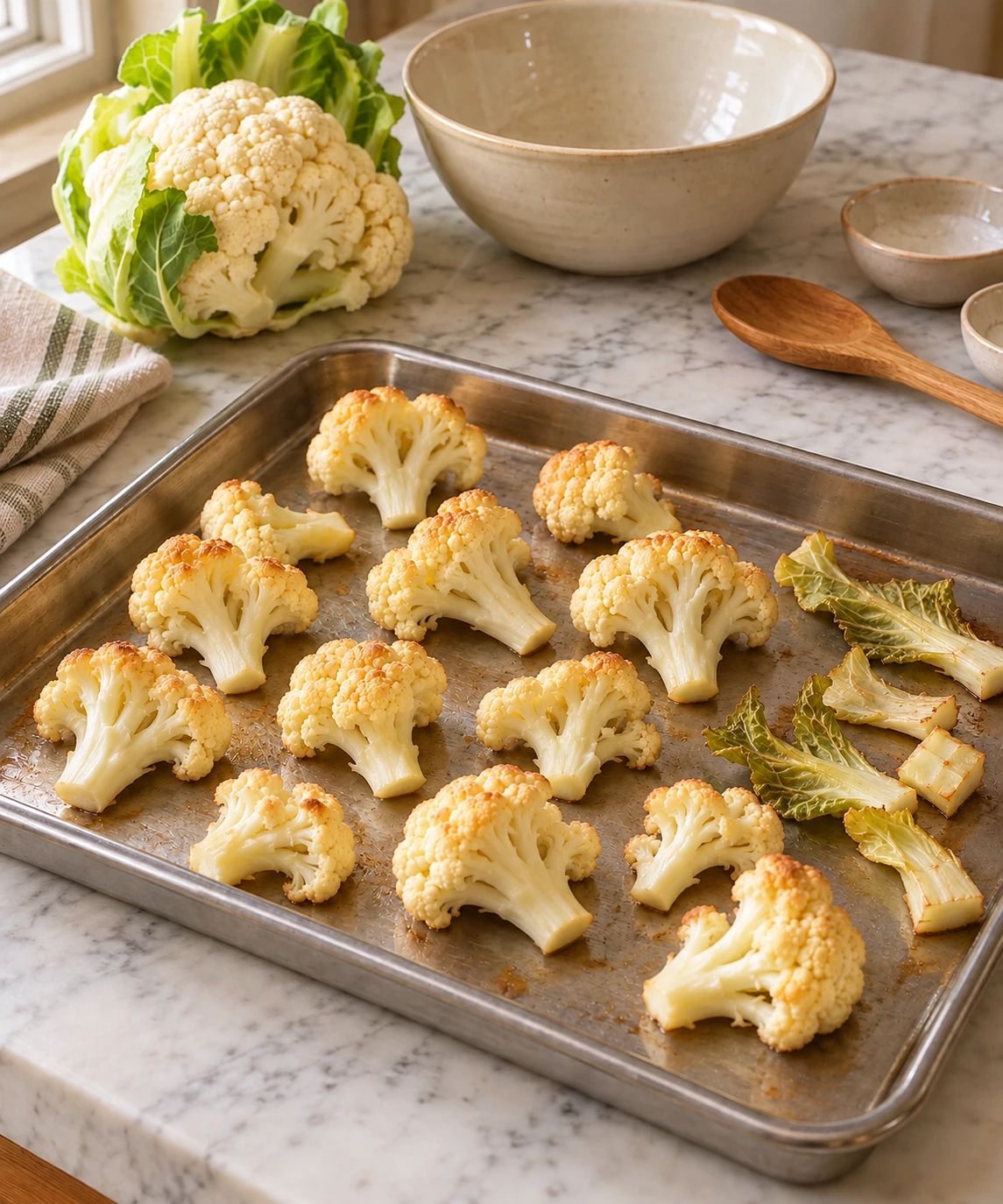 Birds Roasted Cauliflower Foraging Trees step 4
