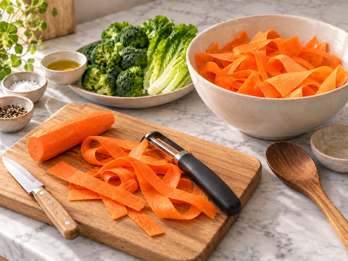Birds Sweet Potato Broccoli Ribbon Salad step 3
