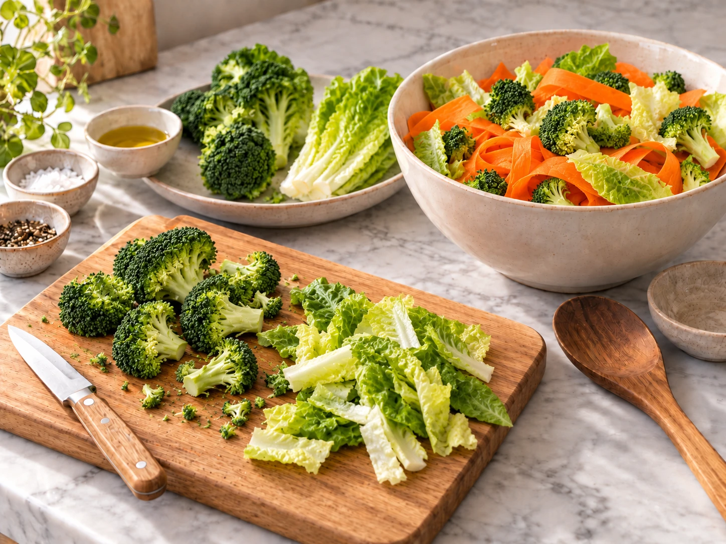 Birds Sweet Potato Broccoli Ribbon Salad