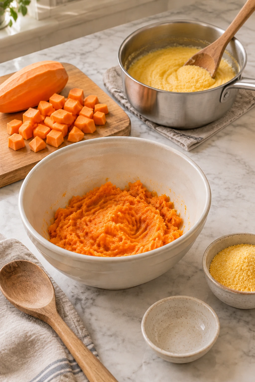 Birds Sweet Potato Polenta Soft Strips step 2