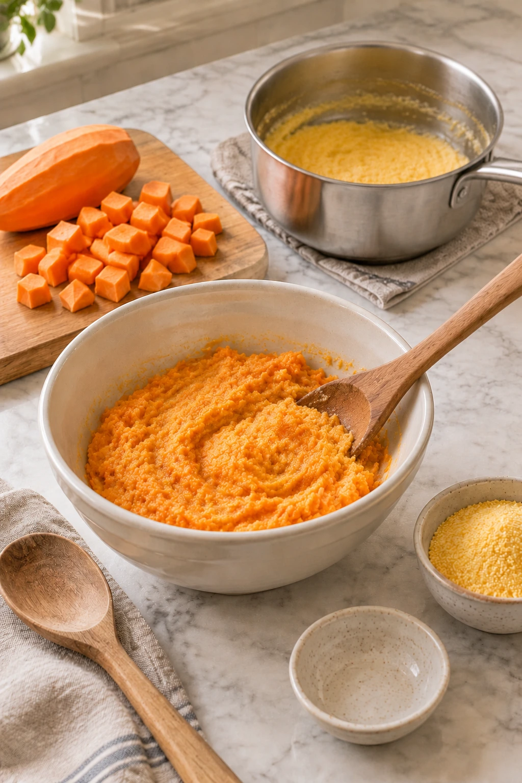 Birds Sweet Potato Polenta Soft Strips step 3