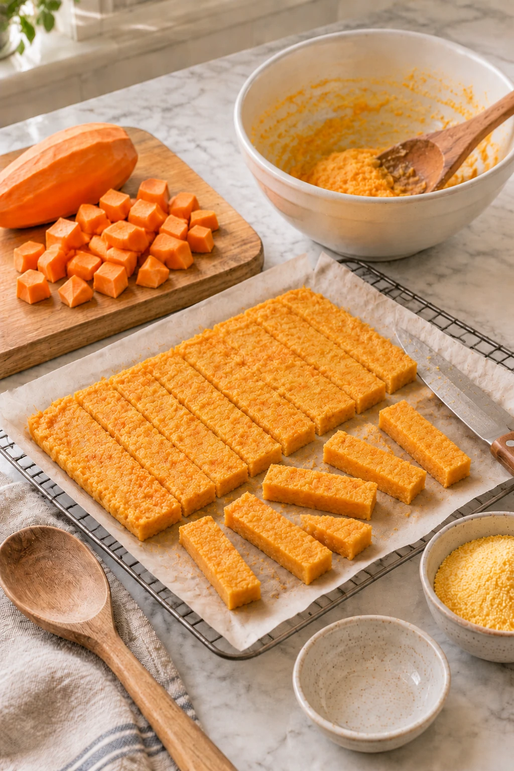 Birds Sweet Potato Polenta Soft Strips step 5