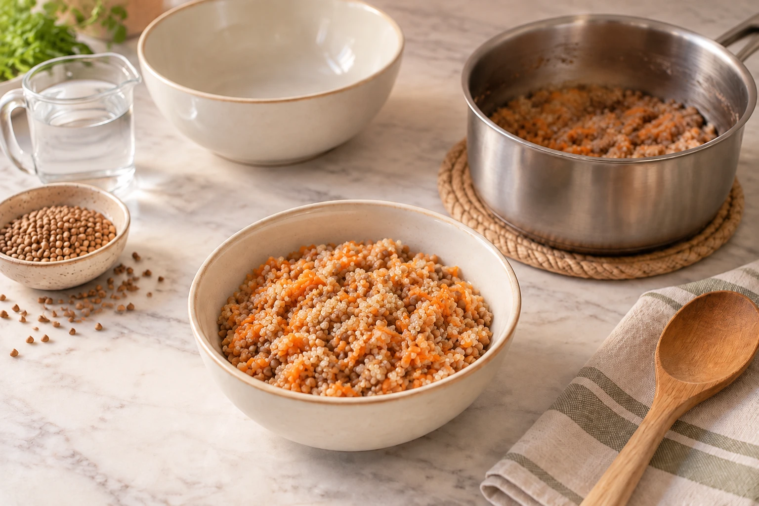 Birds Warm Carrot Buckwheat Breakfast Porridge