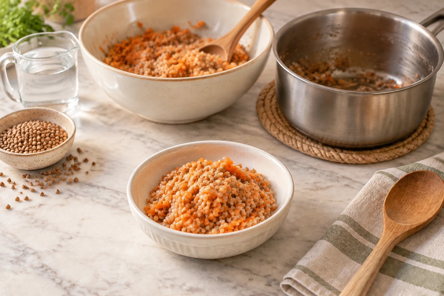Birds Warm Carrot Buckwheat Breakfast Porridge step 5
