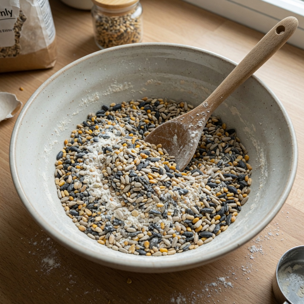 Simple Birdseed Honey Flour Bars for Your Birds step 1