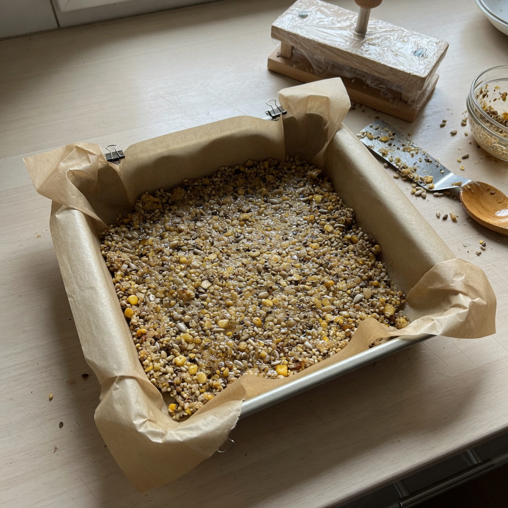 Simple Birdseed Honey Flour Bars for Your Birds step 4