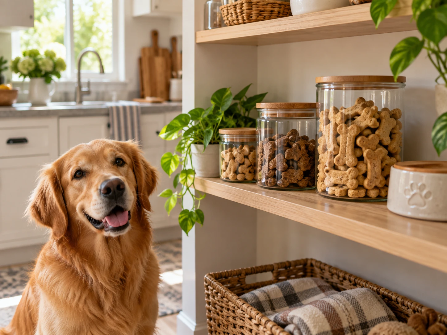 Clean kitchen storage area for homemade dog treats