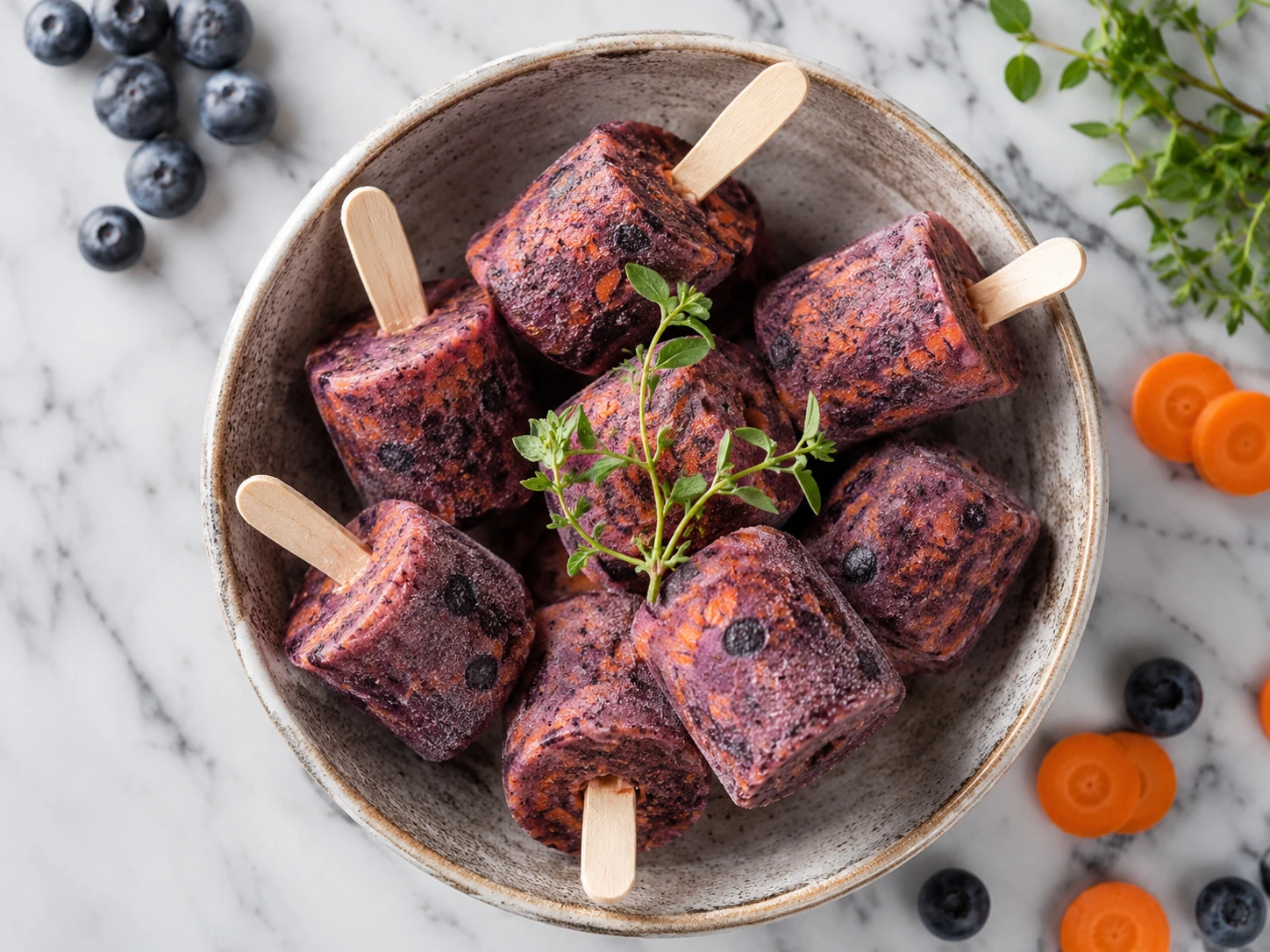 Blueberry Carrot Hydration Pops: A Cool Treat for Pets step 1