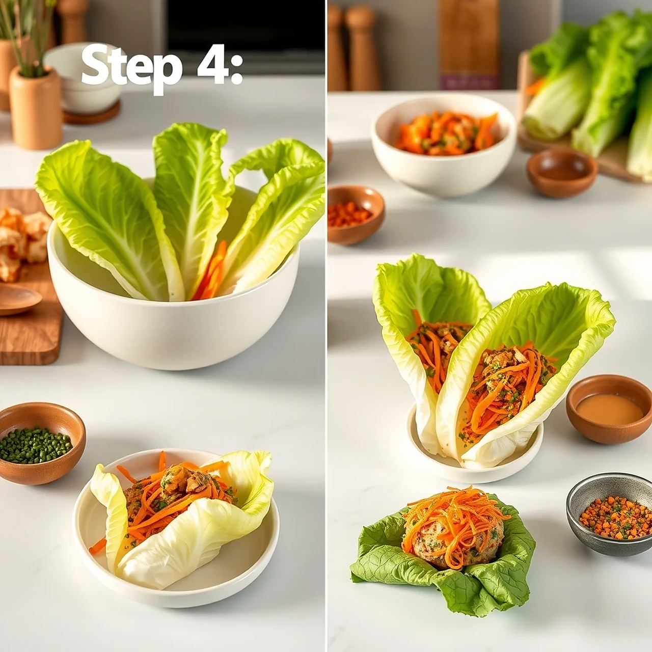 Carrot and Herb Stuffed Lettuce Wraps for Rabbit Enrichment