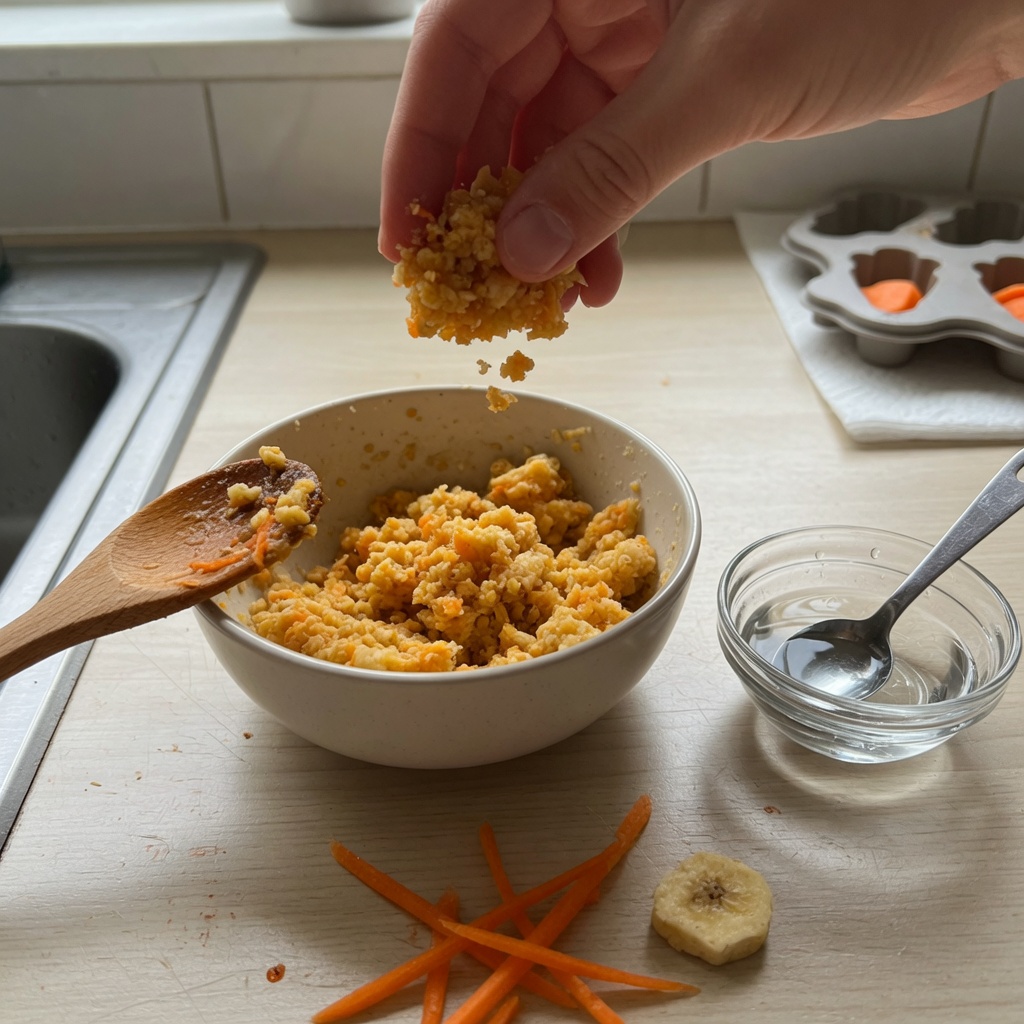 Simple No-Bake Carrot Banana Nibbles for Rabbits step 4