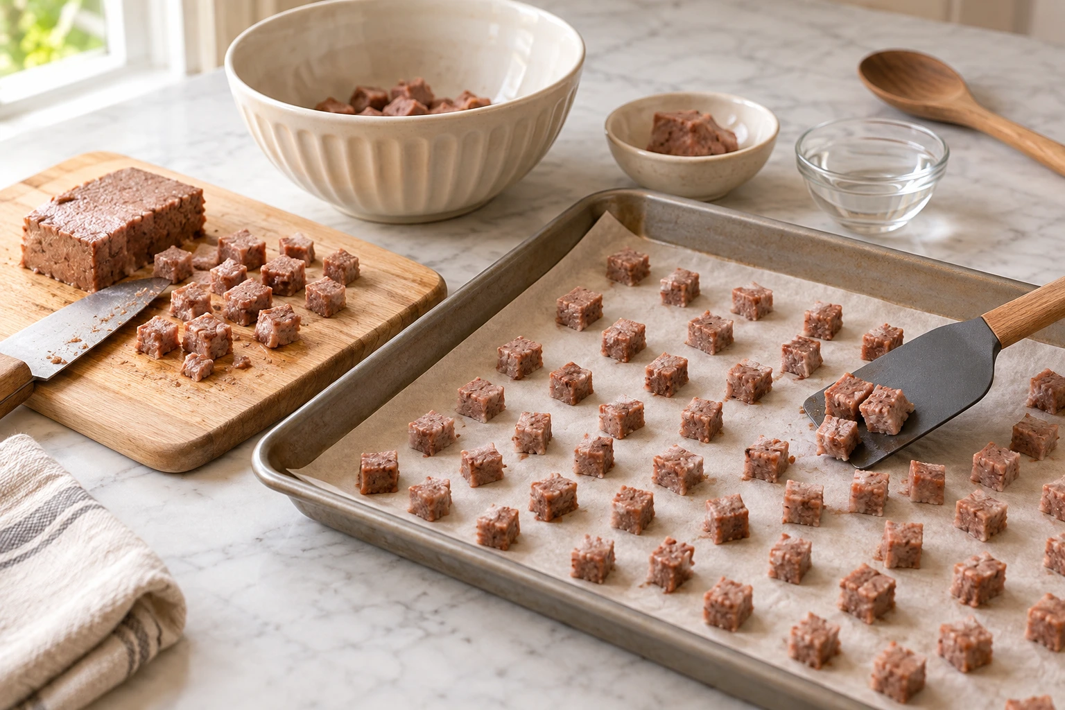 Cats Baked Beef Food Croutons step 3