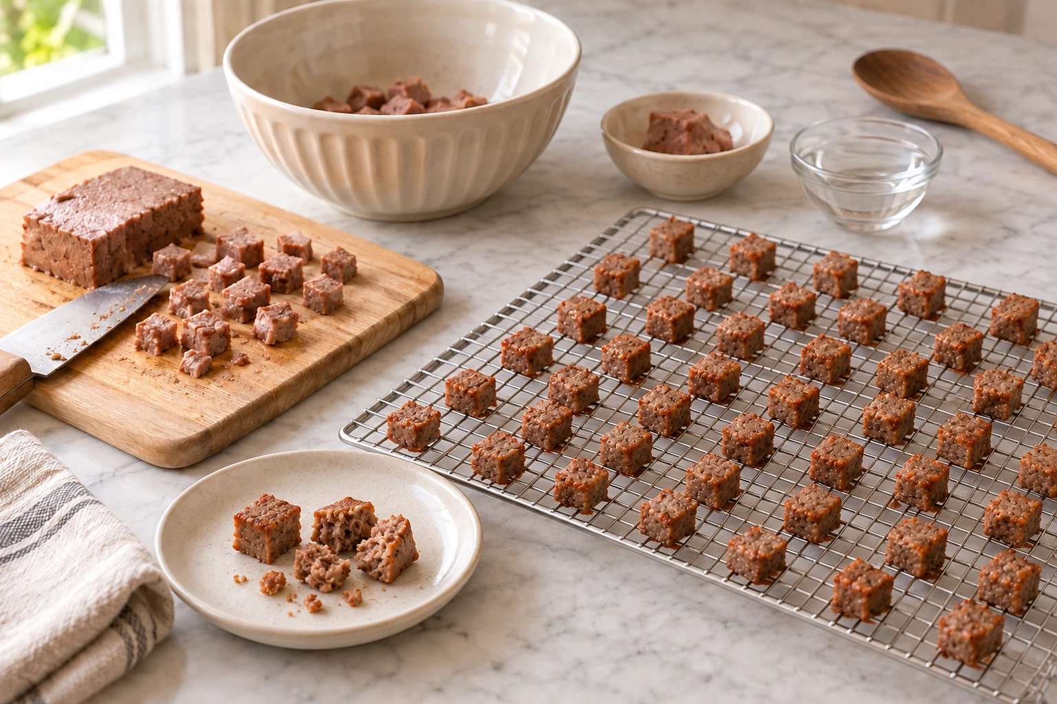 Cats Baked Beef Food Croutons step 5