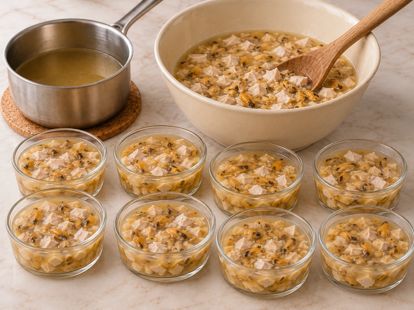 Cats Chicken and Mussel Savory Aspic Topper