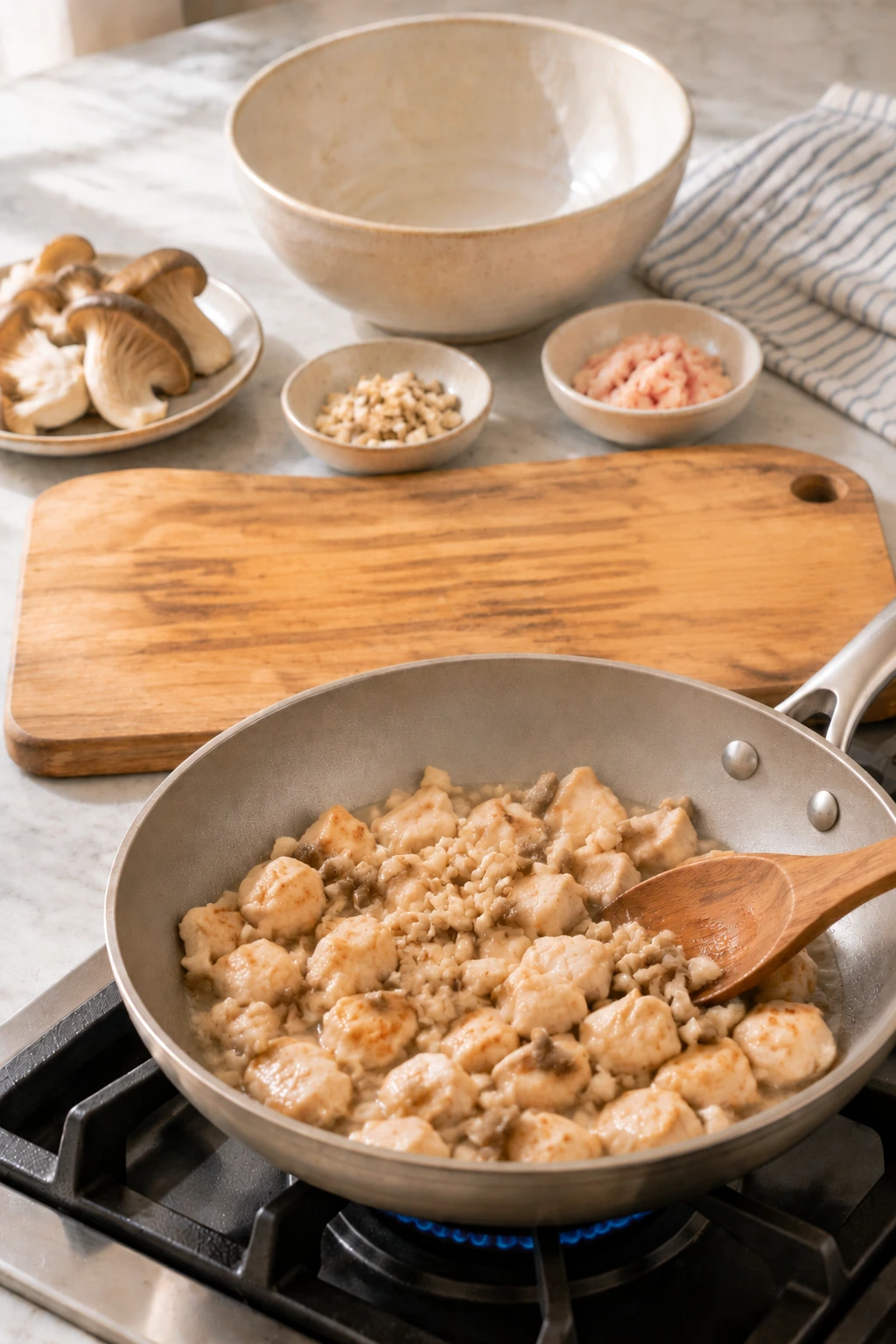 Cats Chicken and Oyster Mushroom Savory Saute