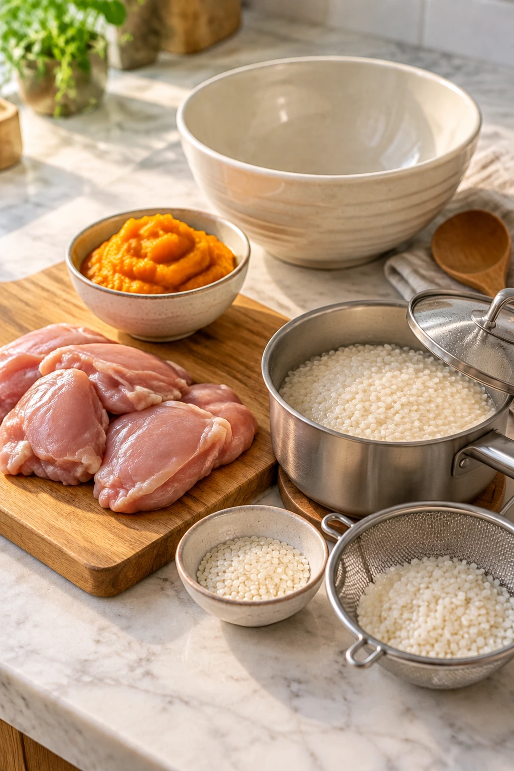 Cats Chicken and Pumpkin Savory Risotto step 2