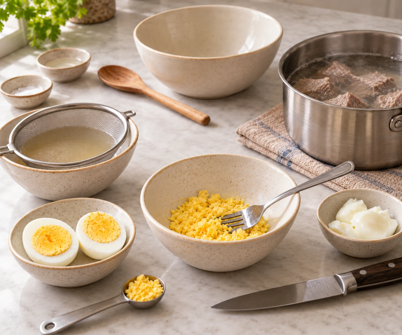 Cats Poached Lamb and Egg Yolk Mash Topper step 3