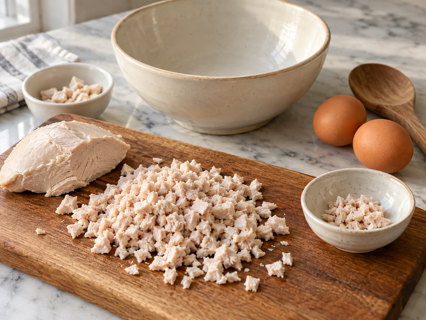Cats Turkey and Egg Skillet Scramble Topper step 1