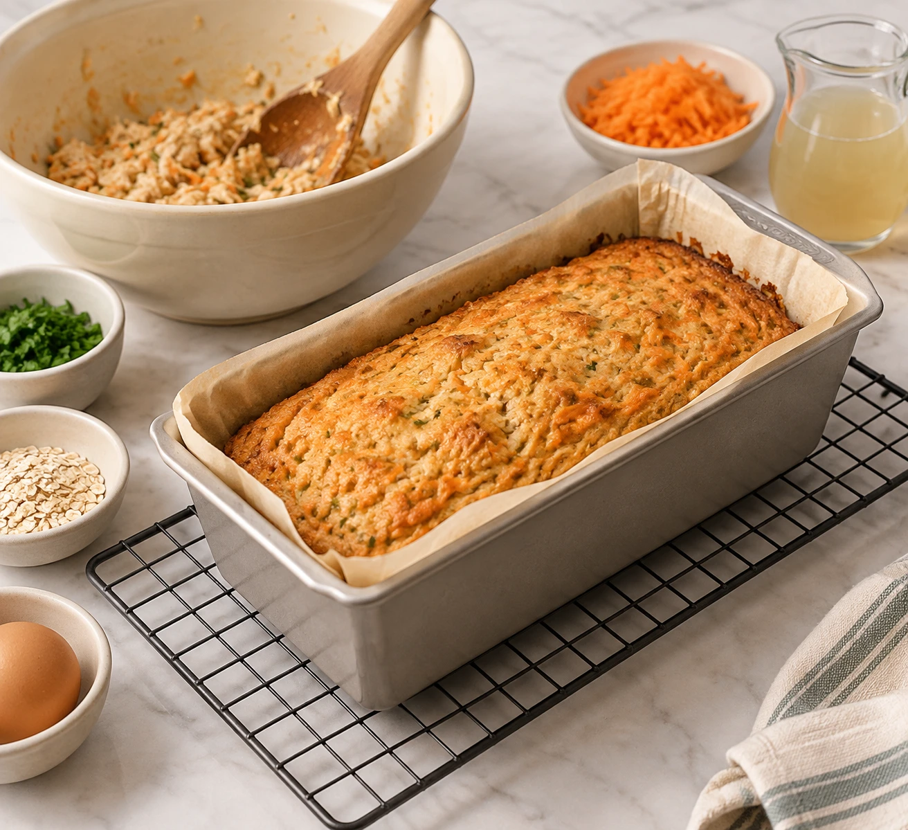 Chicken and Carrot Savory Layered Cat Food Loaf for Homemade Meal Planning