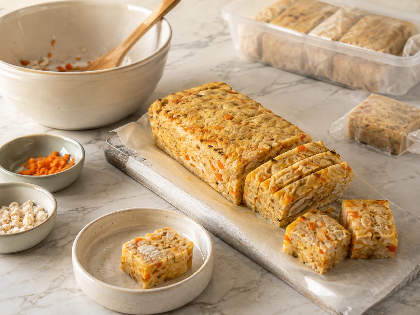 Chicken and Carrot Savory Layered Cat Food Loaf for Homemade Meal Planning step 5
