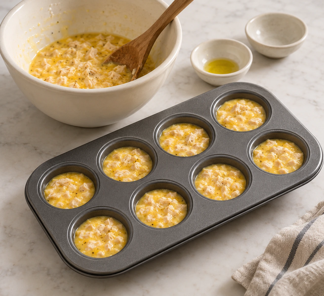 Chicken and Egg Mini Frittata Cups for Cats